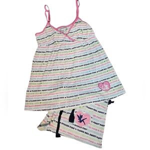 Disney Colorful Tinkerbell‎ Babydoll 2 Piece Pajama Set Size XS/S Women's C2